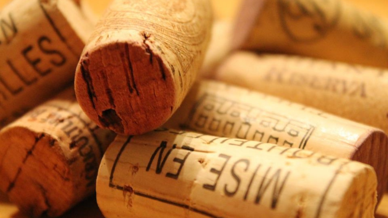 some corks are placed on the table
